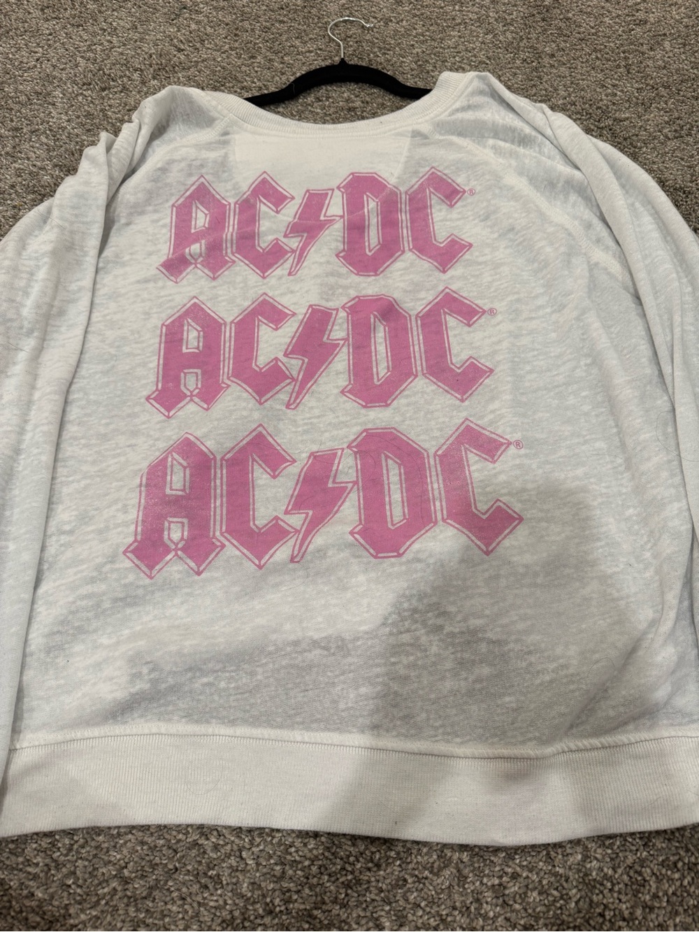 White Sweatshirt with Pink Lightning Bolt - Picture 2 of 2